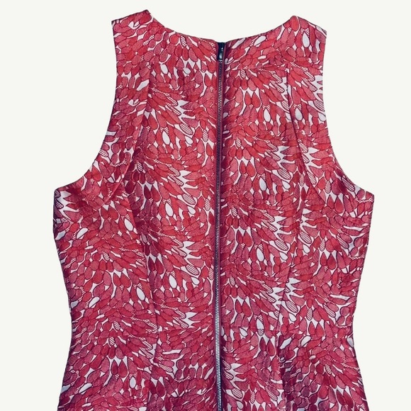 *Ann Taylor Sz 4 Sleeveless Apricot/Orange and White Lace Look Sheath Dress - Picture 7 of 12